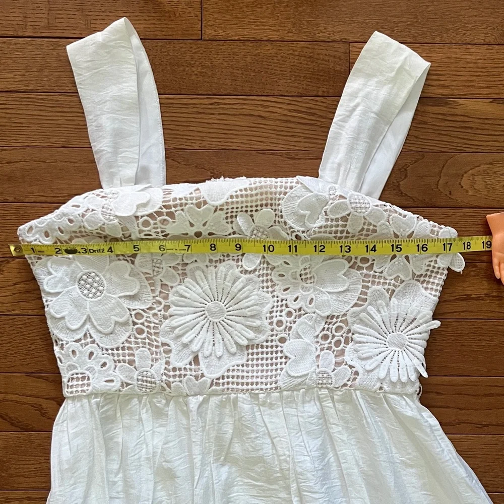 NWT Commense White Floral 3D Lace Maxi Dress - Picture 9 of 16